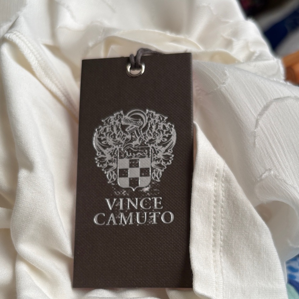 Vince Camuto White Circle Pattern Blouse - Picture 8 of 8